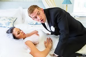 Busty and tanned bride gets banged by someone who's not her groom