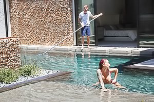 Tatted-up redhead with tats gets destroyed by a hung pool boy